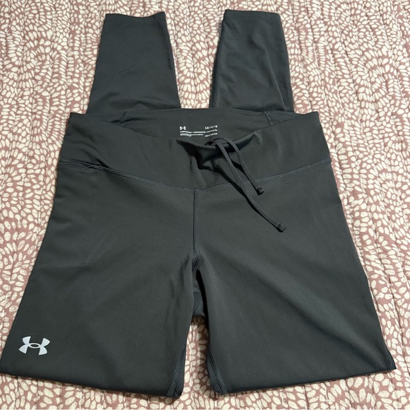 Under Armour Womens Gray Heatgear Elastic Waist Compression Leggings Size Large - Picture 1 of 15